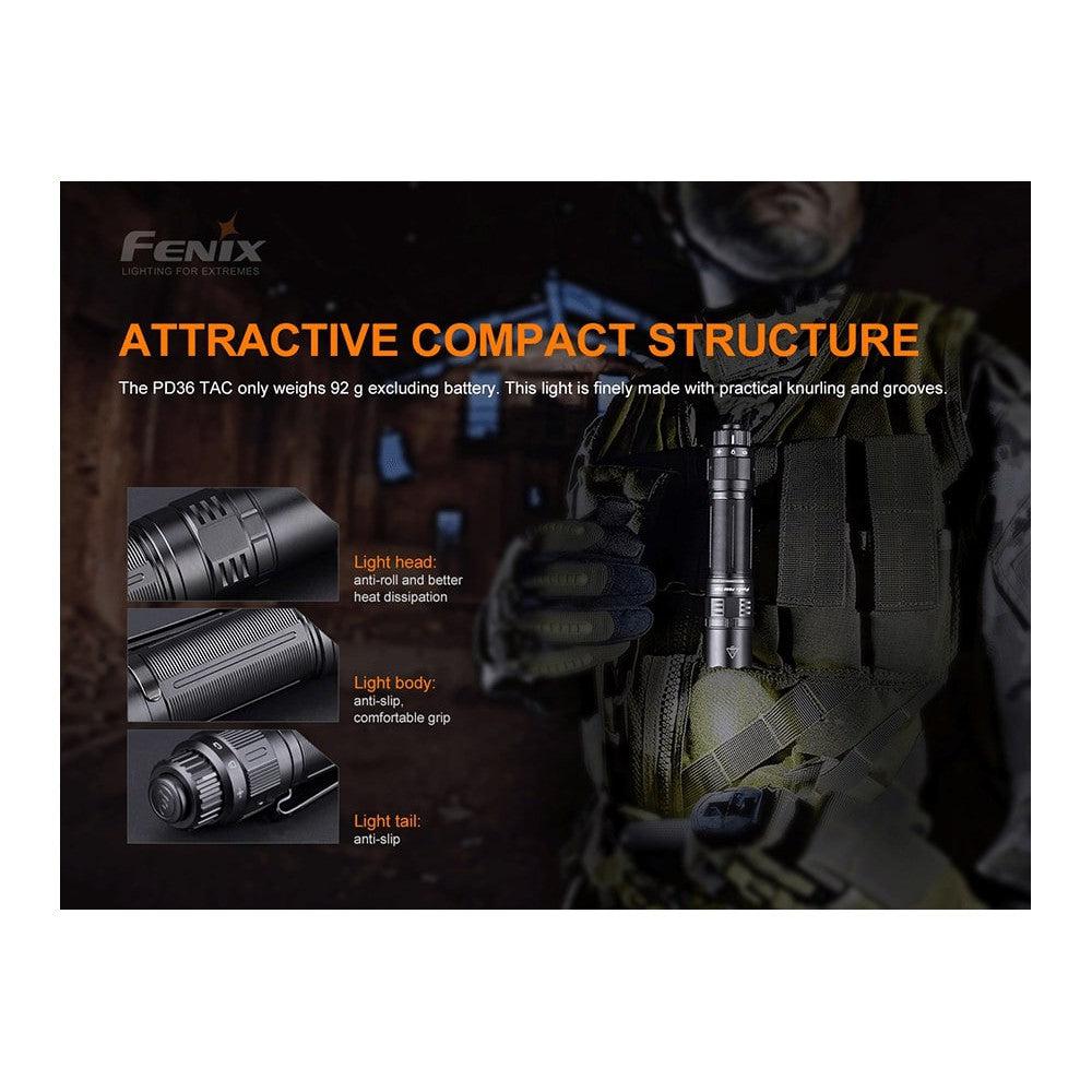 Fenix PD36 TAC Tactical Flashlight - 3000 Lumens-sku-44858620772648-Safety Glasses USA-7