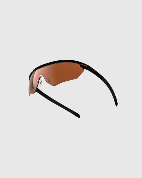 Randolph Phantom 2.0 Shooting Glasses Kit with Black Frame and HD Medium, Dark Purple and Modified Brown Lenses - Profile View