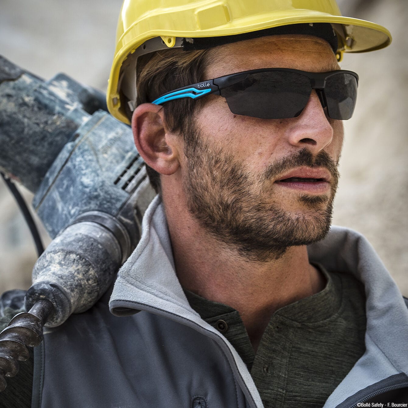 Bolle Tryon Safety Glasses with Black & Blue Frame and Smoke Platinum Anti-Fog Lens-BOL-40302-Safety Glasses USA-2