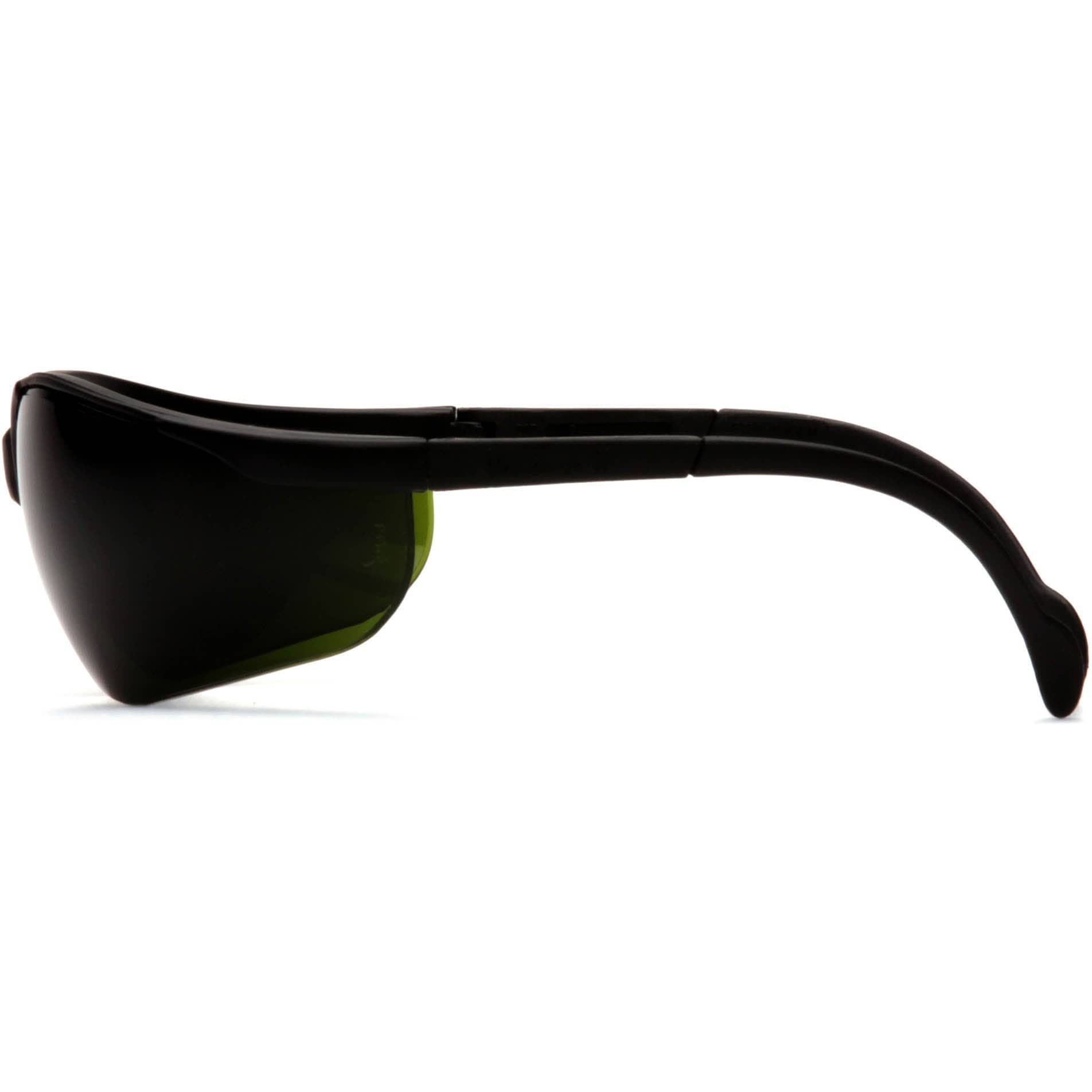 Pyramex Venture 2 Safety Glasses with Black Frame and Shade 5.0 Lens Side View