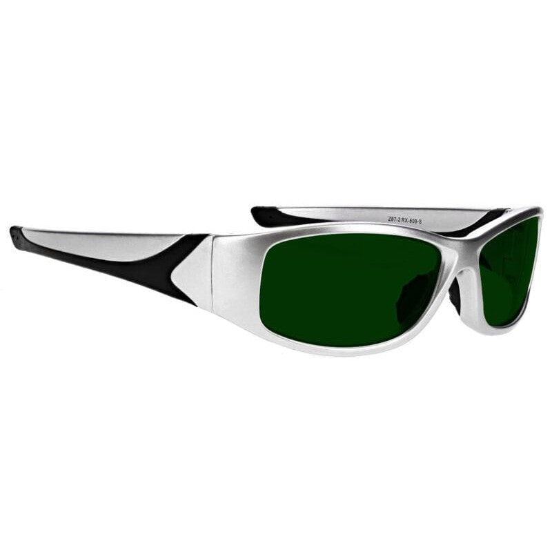 Phillips 808 Green Welding Safety Glasses with Silver Frame