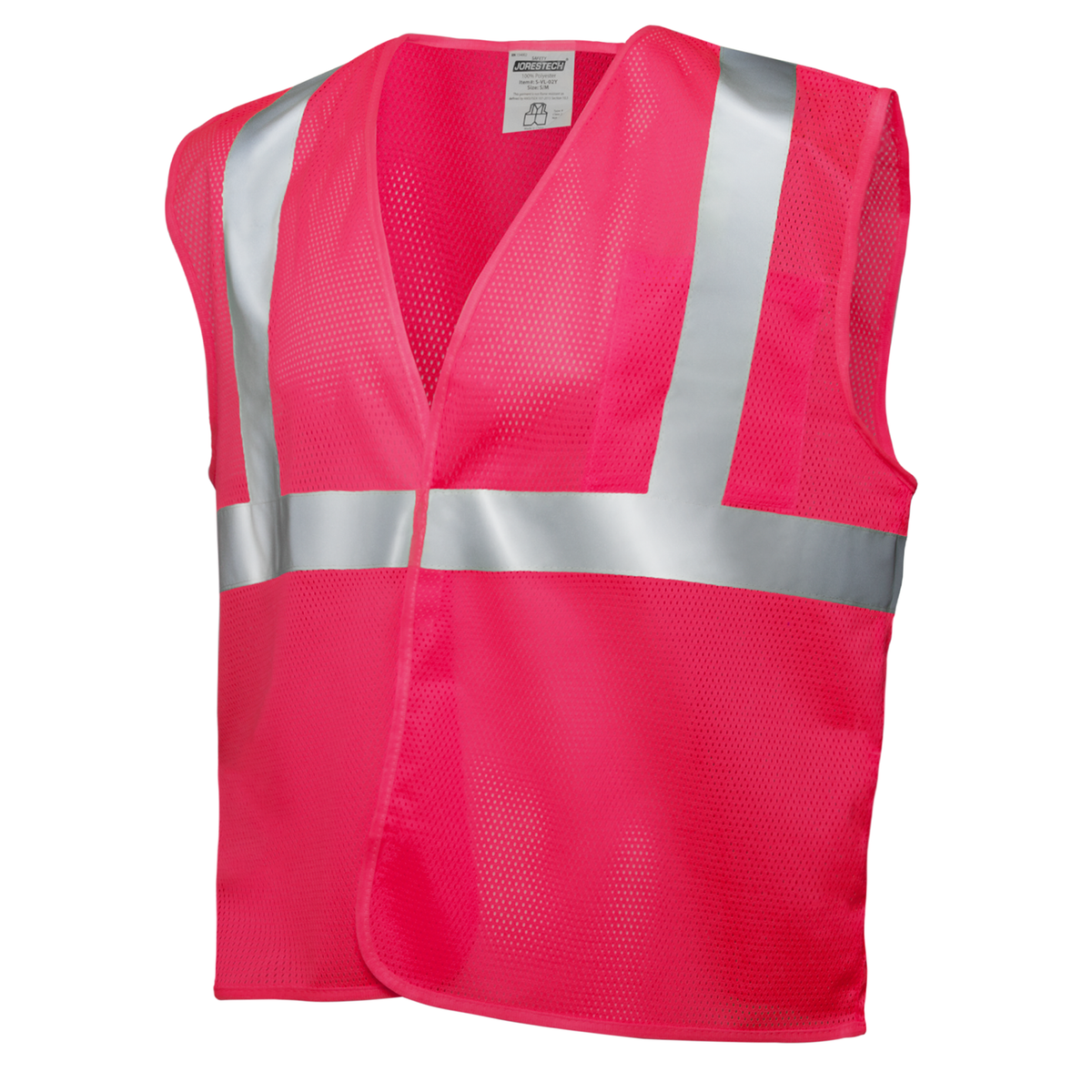 Jorestech Printed Hi-Vis Mesh Safety Vest with 2” Reflective Strips and Pocket - PinkFit Collection