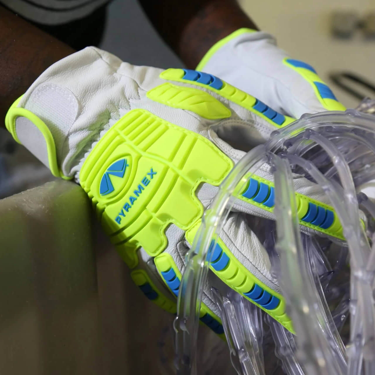 Pyramex GL3004CW Premium Goatskin High-Visibility Leather Driver Gloves (12 Pair)-Safety Glasses USA-4