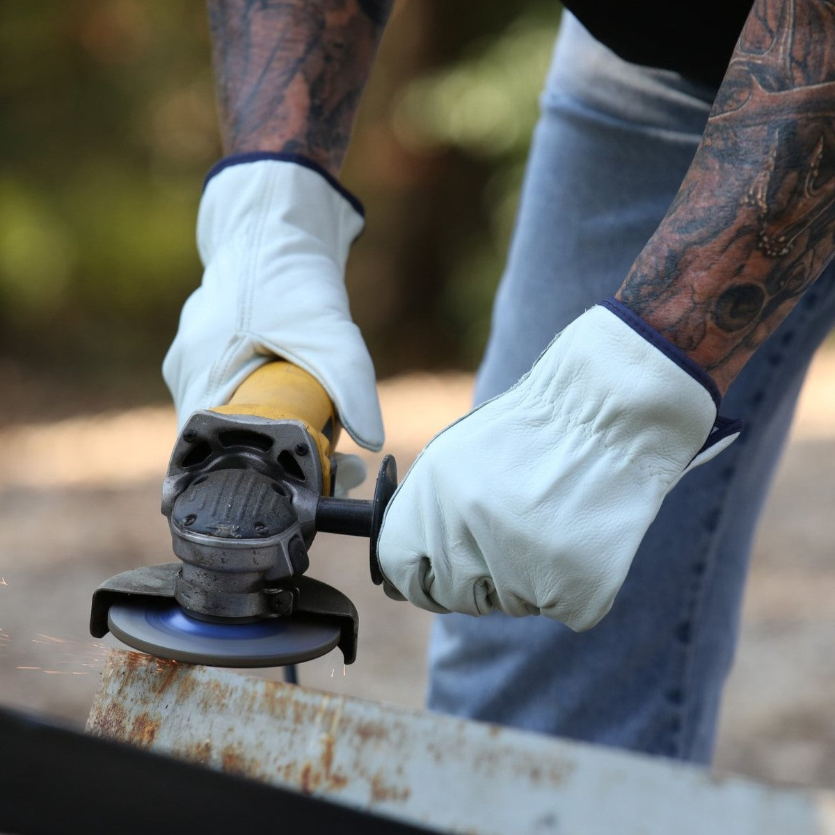 Pyramex GL2001K Grain Cowhide Leather Driver Gloves w/Keystone Thumb