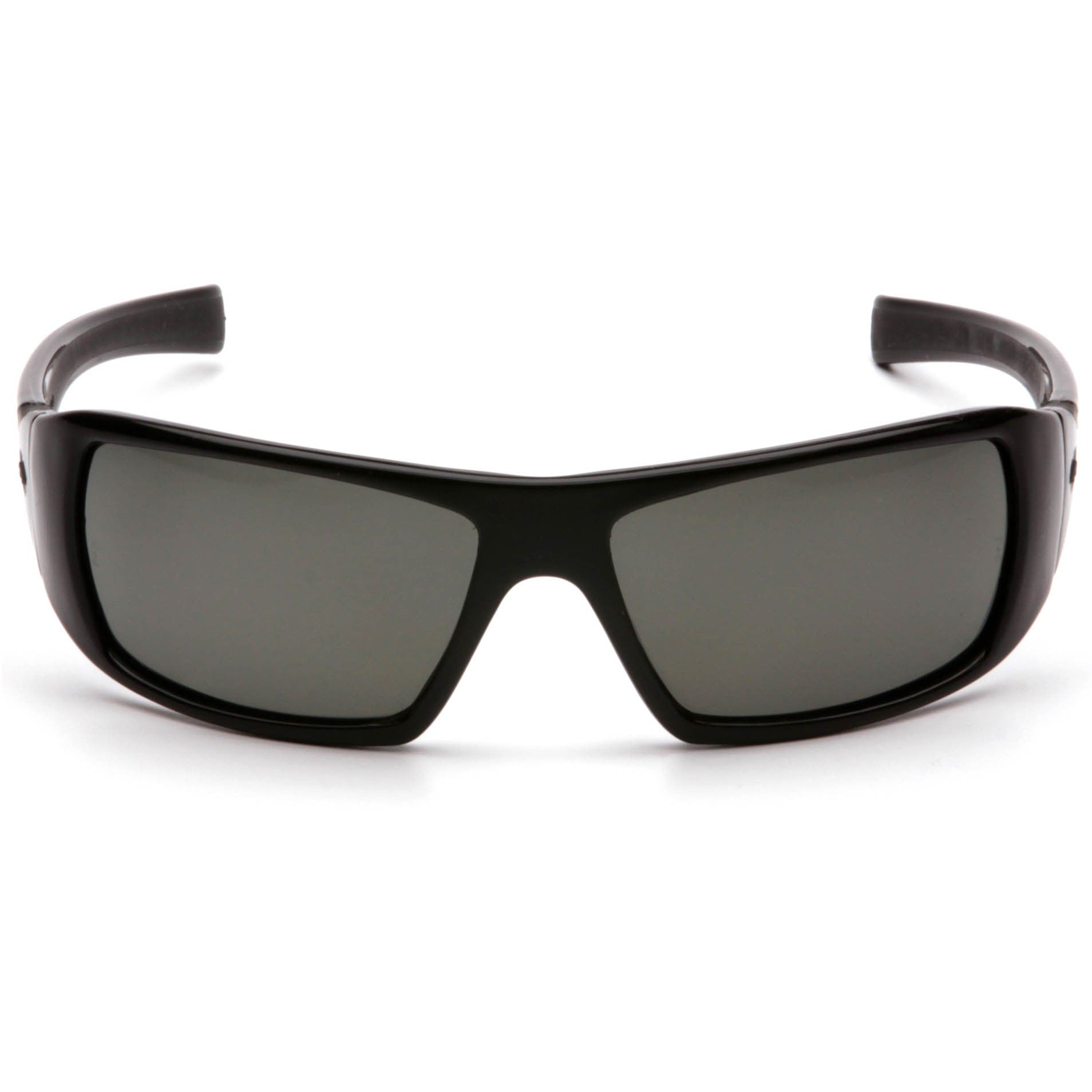 Pyramex SB5621D Goliath Safety Glasses - Black Frame - Gray Polarized Lenses Front View