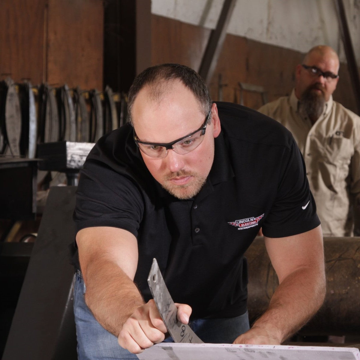 Pyramex SB5710DT Venture 3 Safety Glasses worn by worker