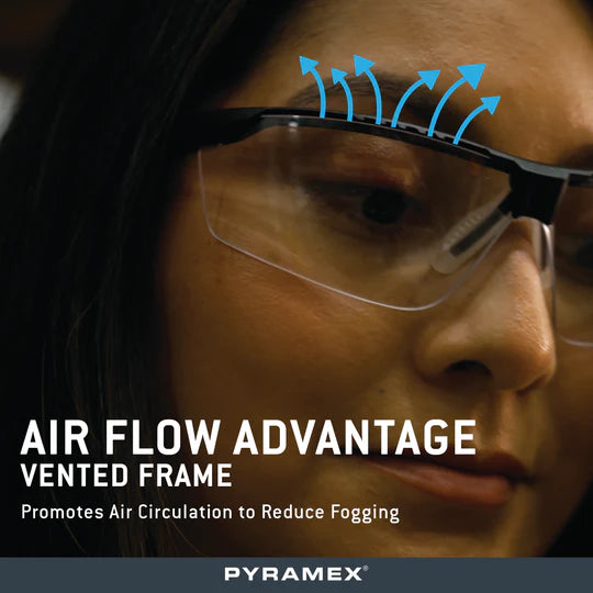 Pyramex TruFlex Safety Glasses Vented Frame to Reduce Fogging