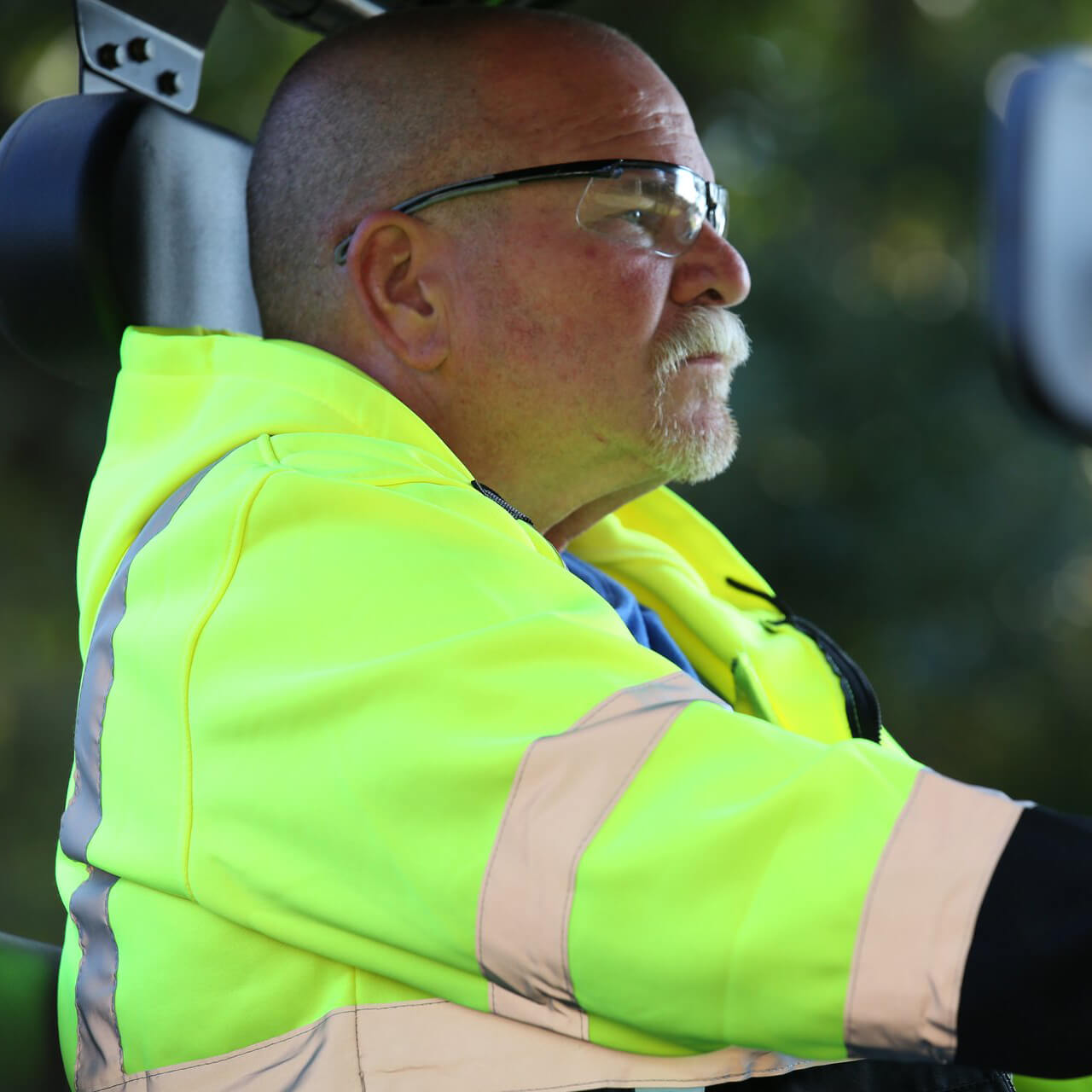 Pyramex RSZH32 Type R Class 3 Full-Zip Safety Sweatshirt Hi-Vis Lime-Safety Glasses USA-4