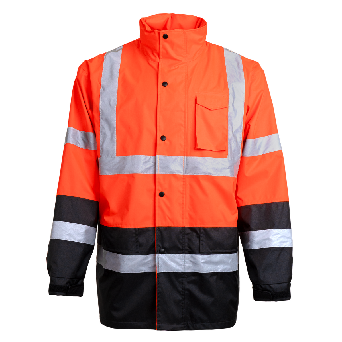 Jorestech Hi-Vis Yellow/Black Rain Jacket with 2" Reflective Strips