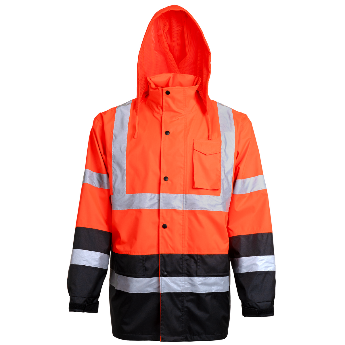 Jorestech Hi-Vis Yellow/Black Rain Jacket with 2" Reflective Strips
