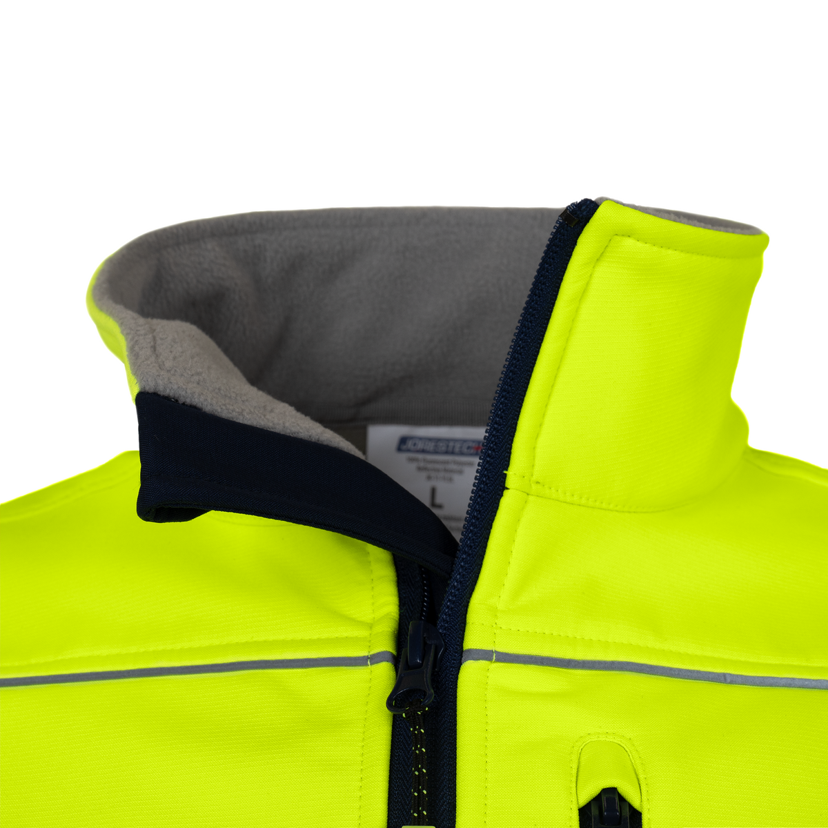 Jorestech Hi-Vis Softshell Water-Repellent Fleece-Lined Safety Jacket with Reflective Strips