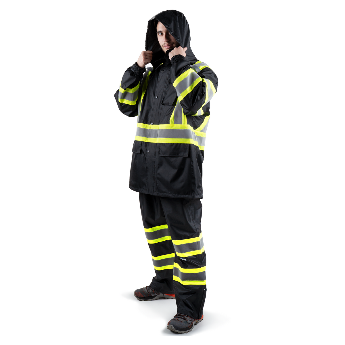 Jorestech Hi-Vis Two Tone Rain Set with X Reflective Strips On Back