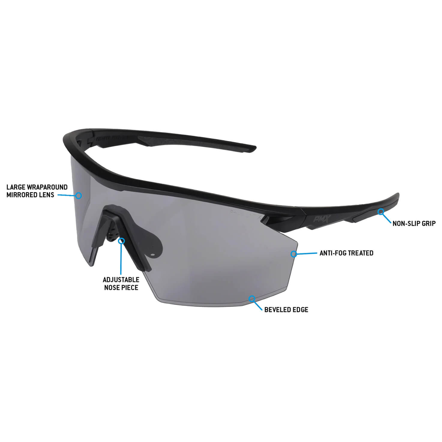 Pyramex PMXSpec Safety Glasses with Matte Black Frame and H2MAX Light Gray Anti-Fog Lens-Safety Glasses USA-3