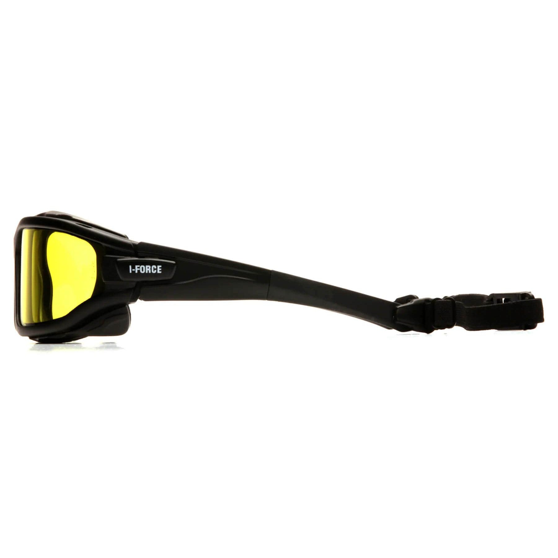 Pyramex I-Force Safety Goggle/Glasses Black Frame Amber Anti-Fog Lenses-SB7030SDT-Safety Glasses USA-4