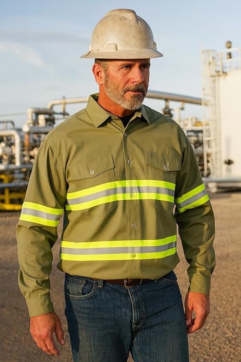 Just In Trend Premium Hi-Vis Reflective Safety Work Shirts - Full Sleeve