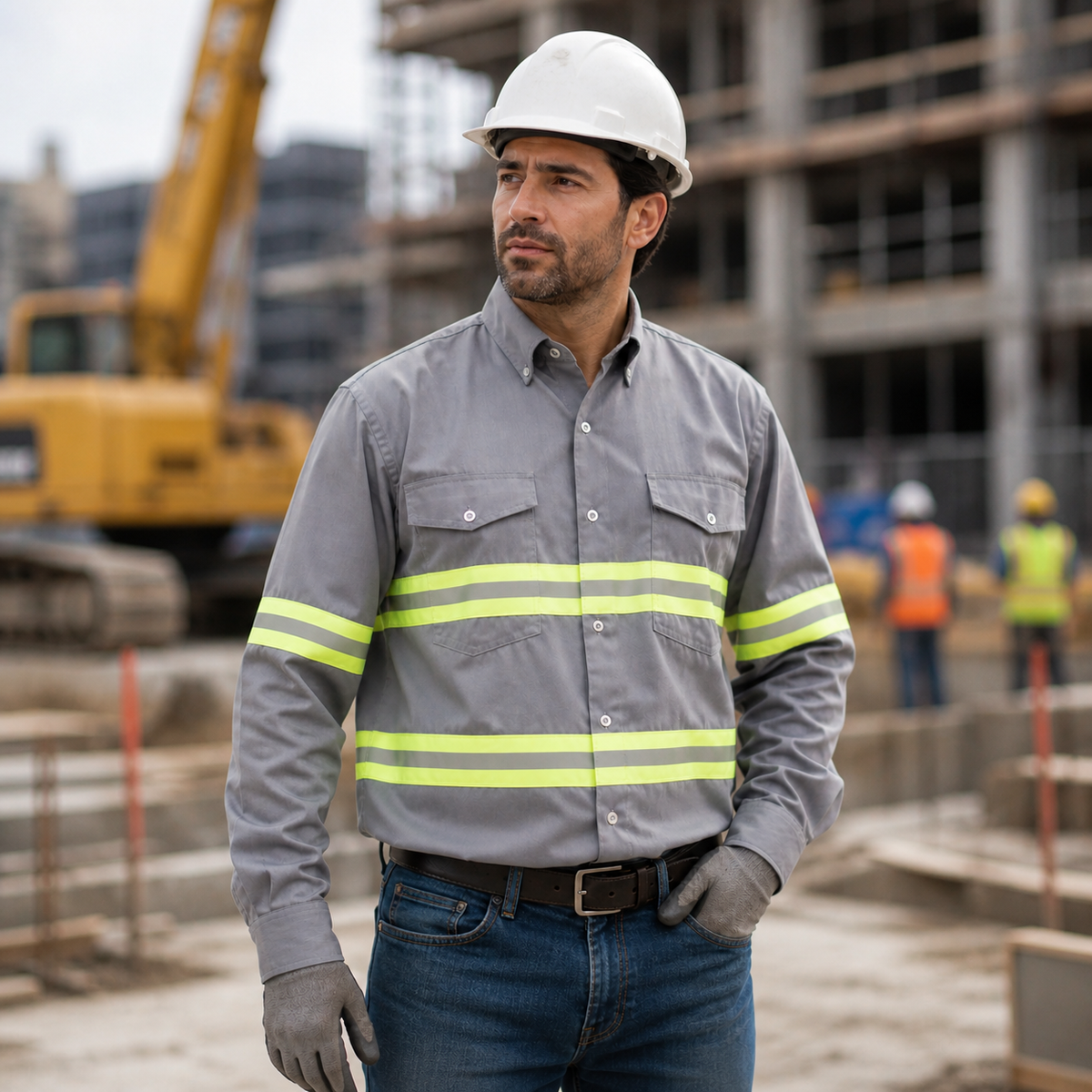 Just In Trend Premium Hi-Vis Reflective Safety Work Shirts - Full Sleeve