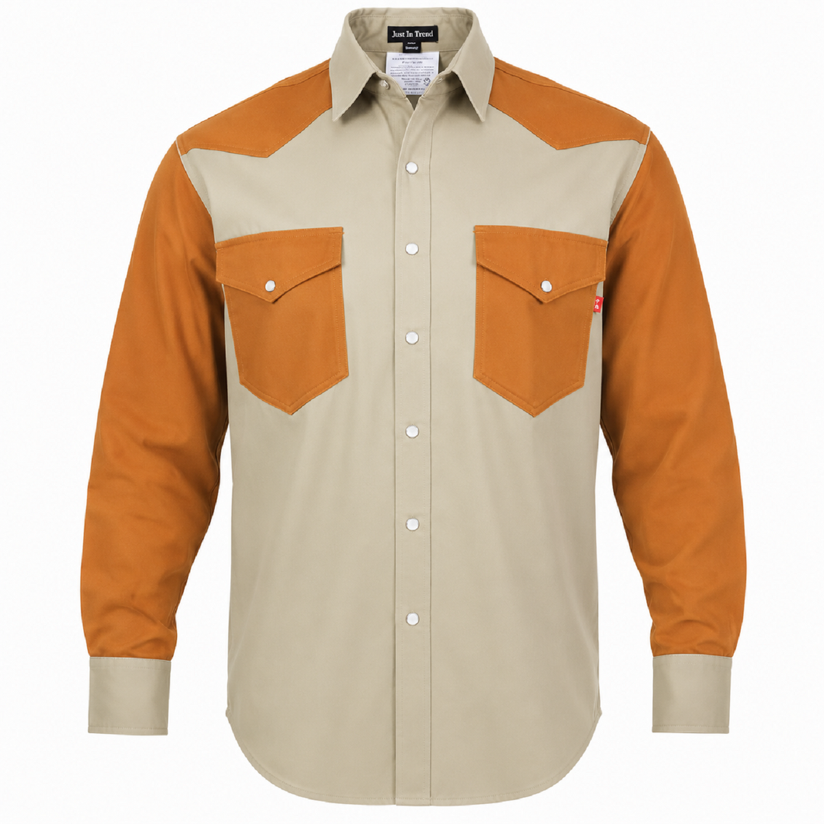 Just In Trend Flame-Resistant Western Style Two-Tone Shirt