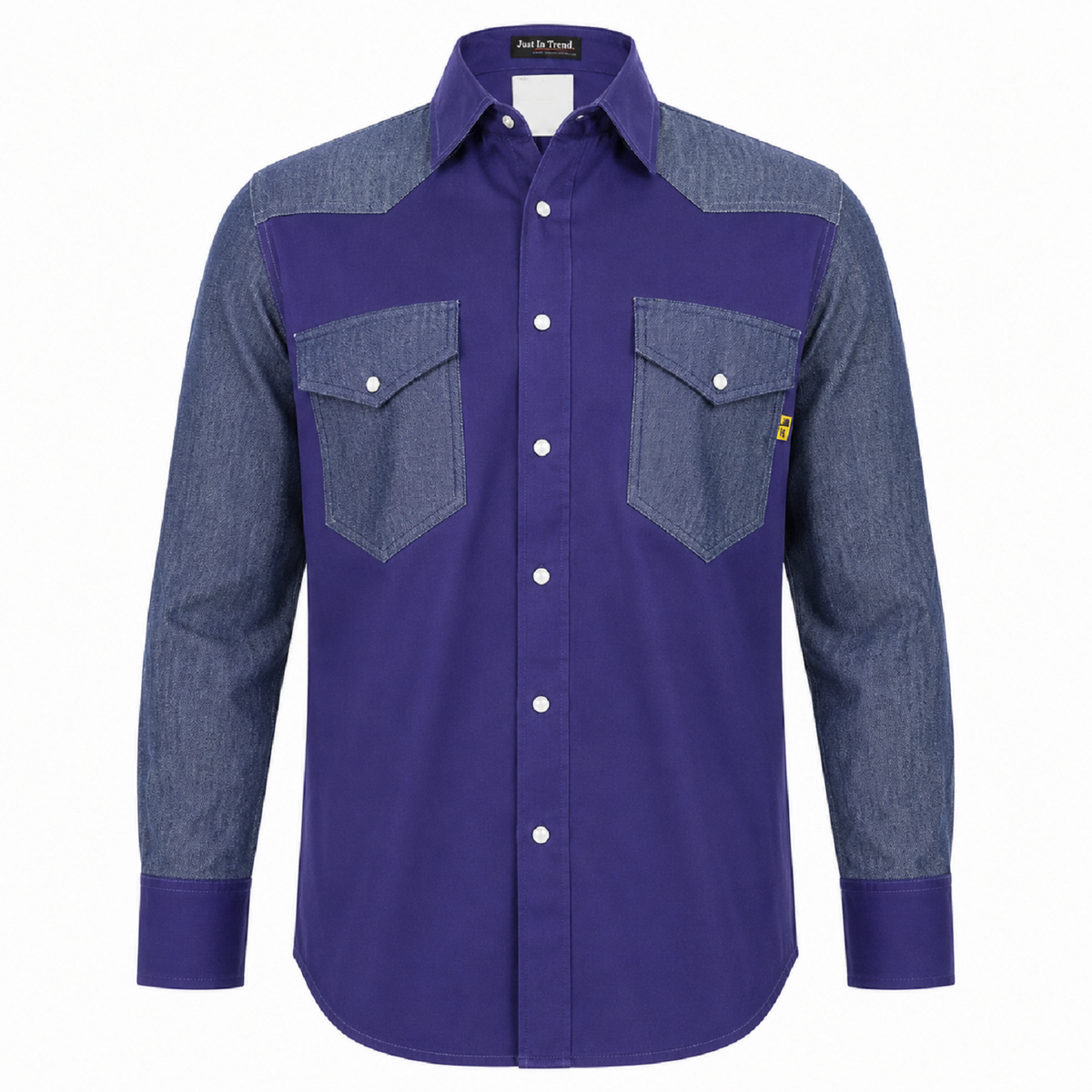 Just In Trend Flame-Resistant Western Style Two-Tone Shirt