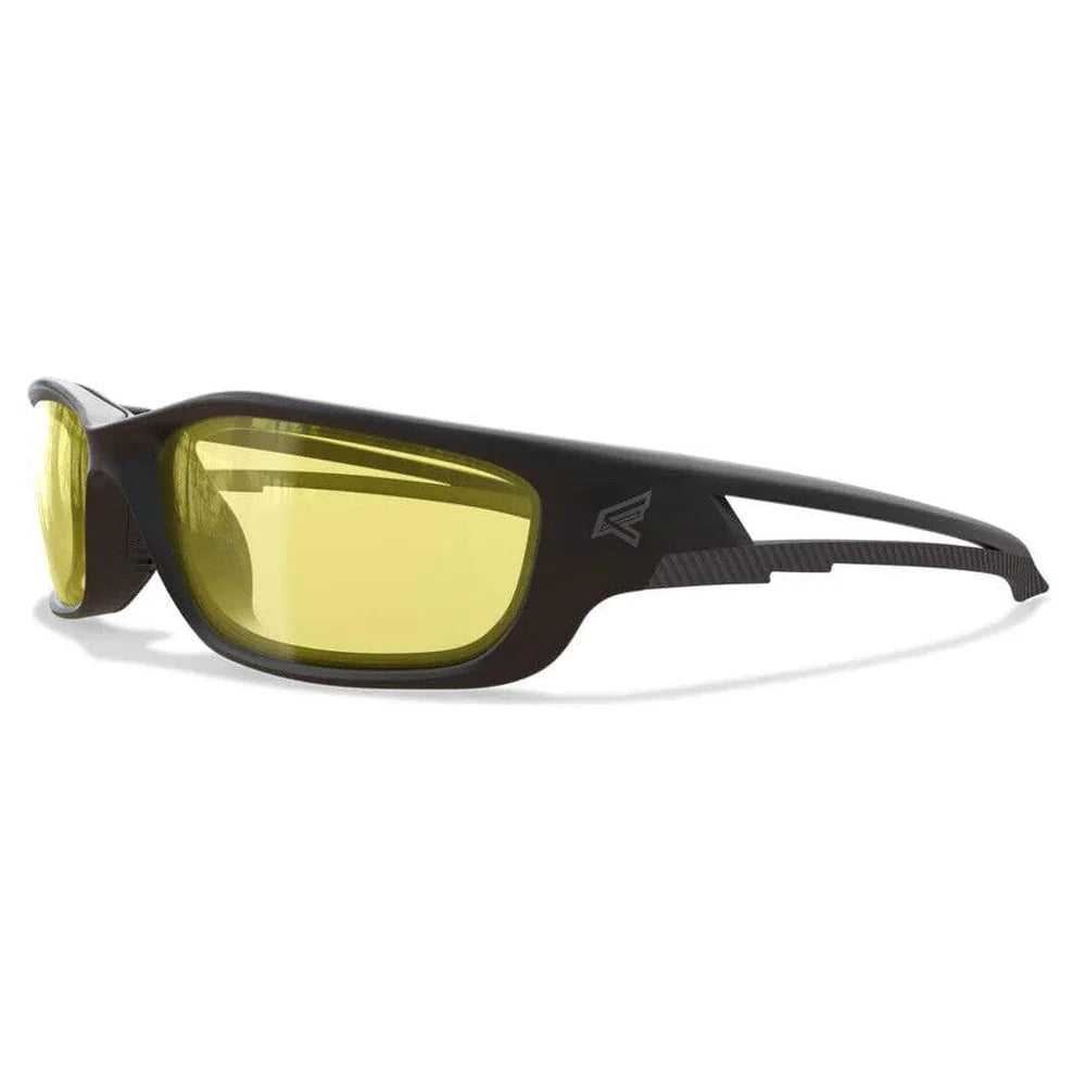Edge Kazbek XL Safety Glasses-SK-XL112-Black Frame - Yellow Lens-Safety Glasses USA-11