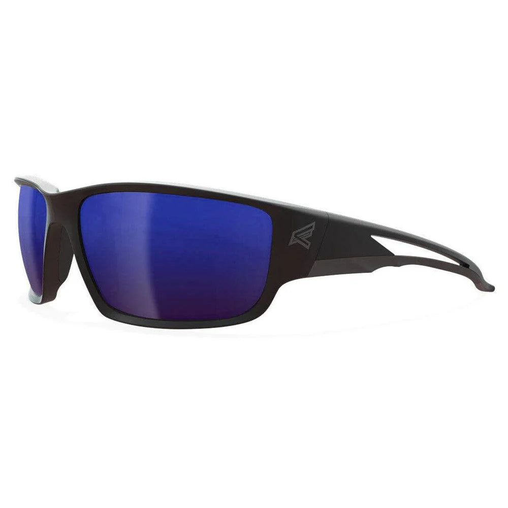 Edge Kazbek Safety Glasses-SK118-Black Frame - Blue Mirror Lens-Safety Glasses USA-13