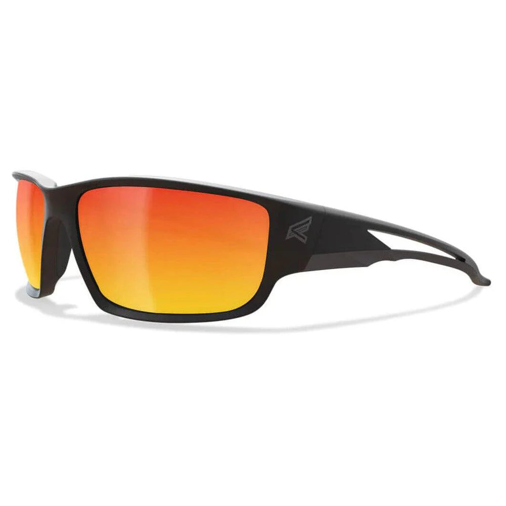 Edge Kazbek Safety Glasses-SKAP119-Black Frame - AP Red Mirror Lens-Safety Glasses USA-12