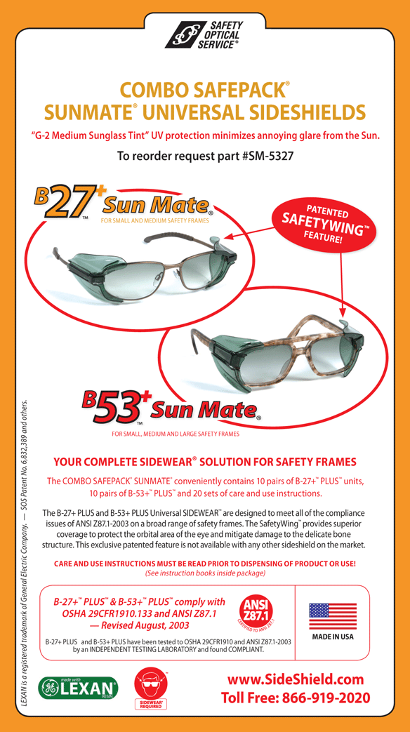 Safety Optical B-53 Sun Mate Tinted Sideshields Large (One Pair)