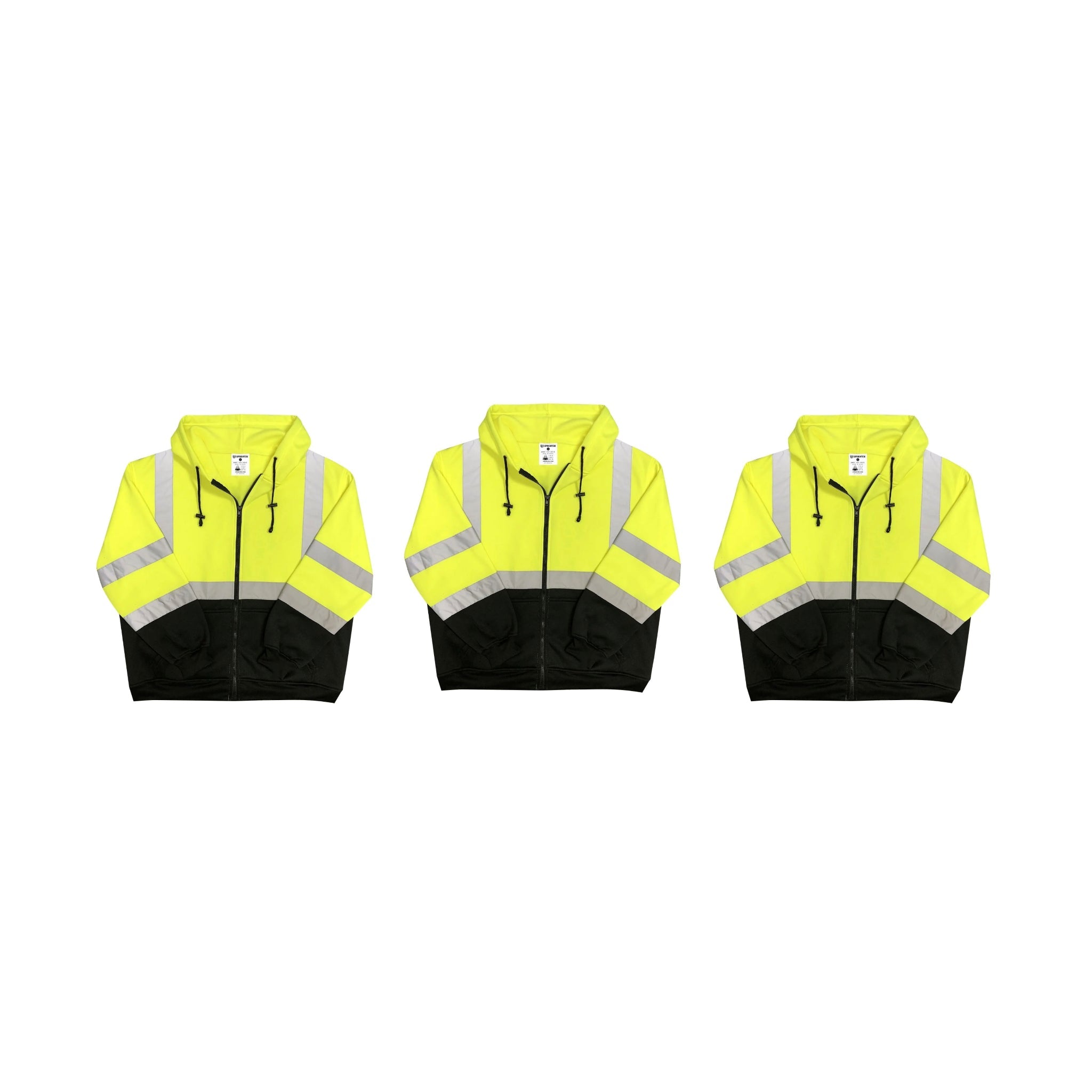 Safety Main 05LWJYB Lightweight Jacket, Class 3, Hi-Vis Yellow with Black Bottom, Pack of 3--Safety Glasses USA-3