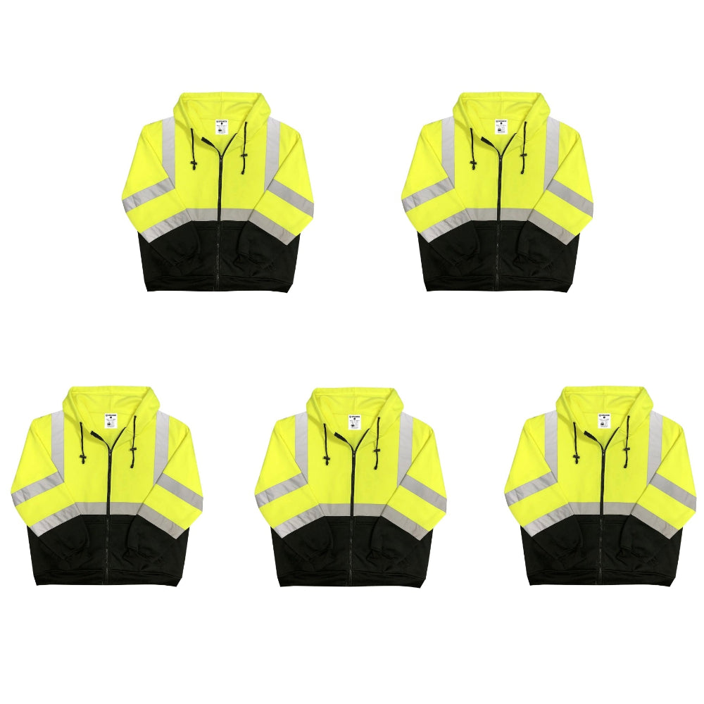 Safety Main 05LWJYB Lightweight Jacket, Class 3, Hi-Vis Yellow with Black Bottom, Pack of 5-SMG05LWJYBLL-5P-ST-Large-Safety Glasses USA-1