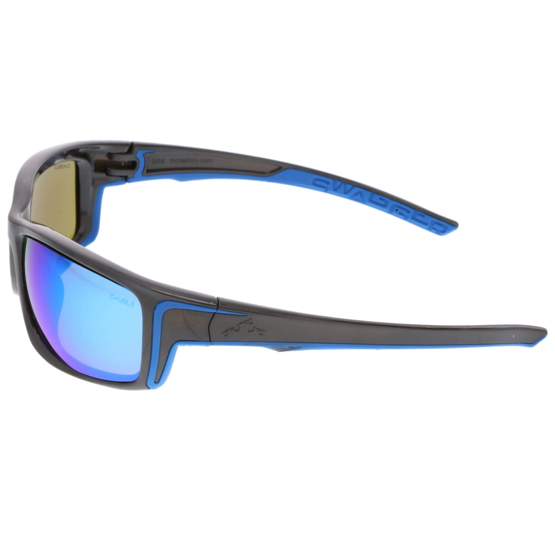 MCR Safety Swagger SR4 Safety Glasses with Gun Metal Frame and Blue Diamond Mirror Lens-Safety Glasses USA-5