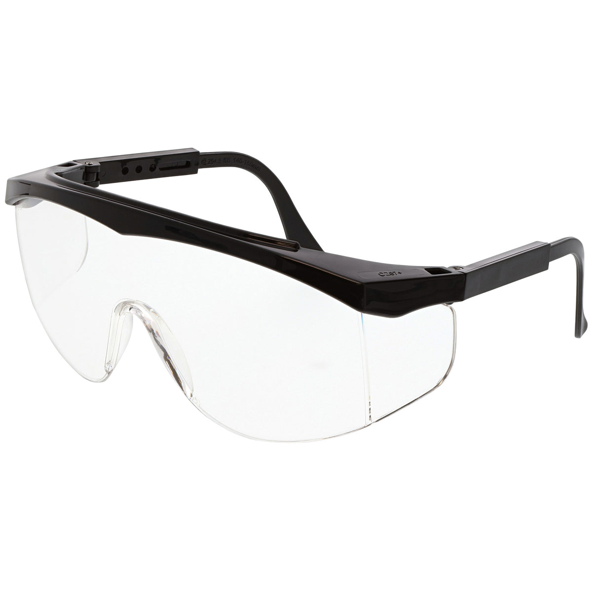MCR Safety SS1 Safety Glasses with Black Frame and Clear Lens