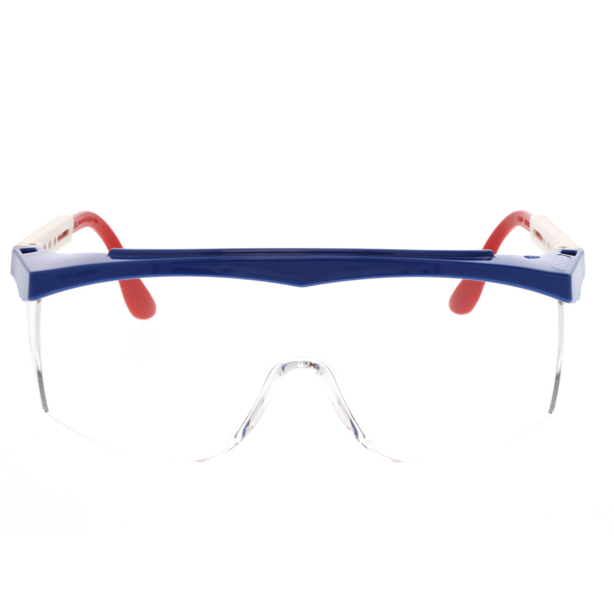 MCR Safety SS1 Safety Glasses with RWB Frame and Clear Lens