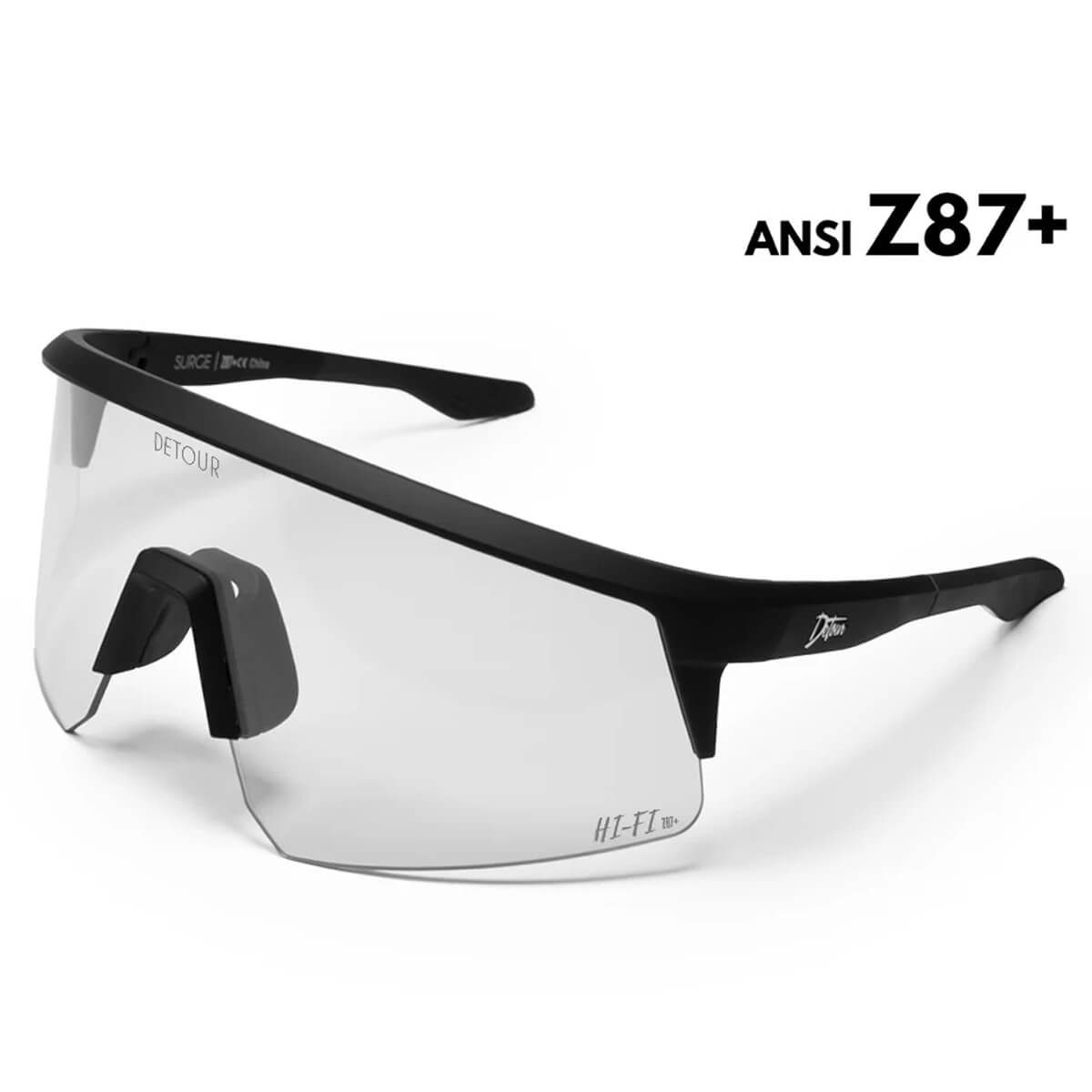 Detour Surge Safety Glasses with Matte Black Frame and Crystal Clear Lens-Safety Glasses USA-1