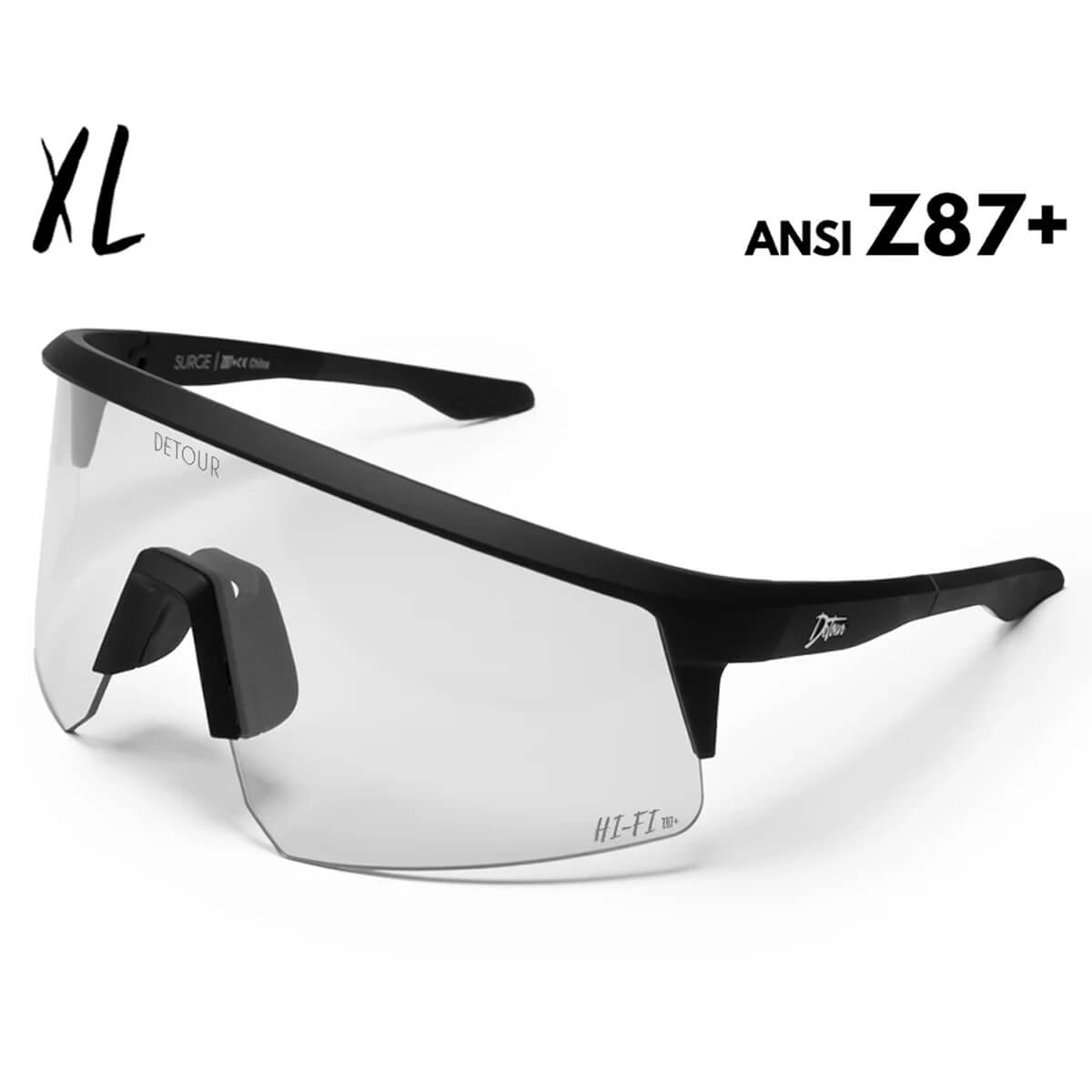 Detour Surge XL Safety Glasses with Matte Black Frame and Crystal Clear Lens-Safety Glasses USA-1