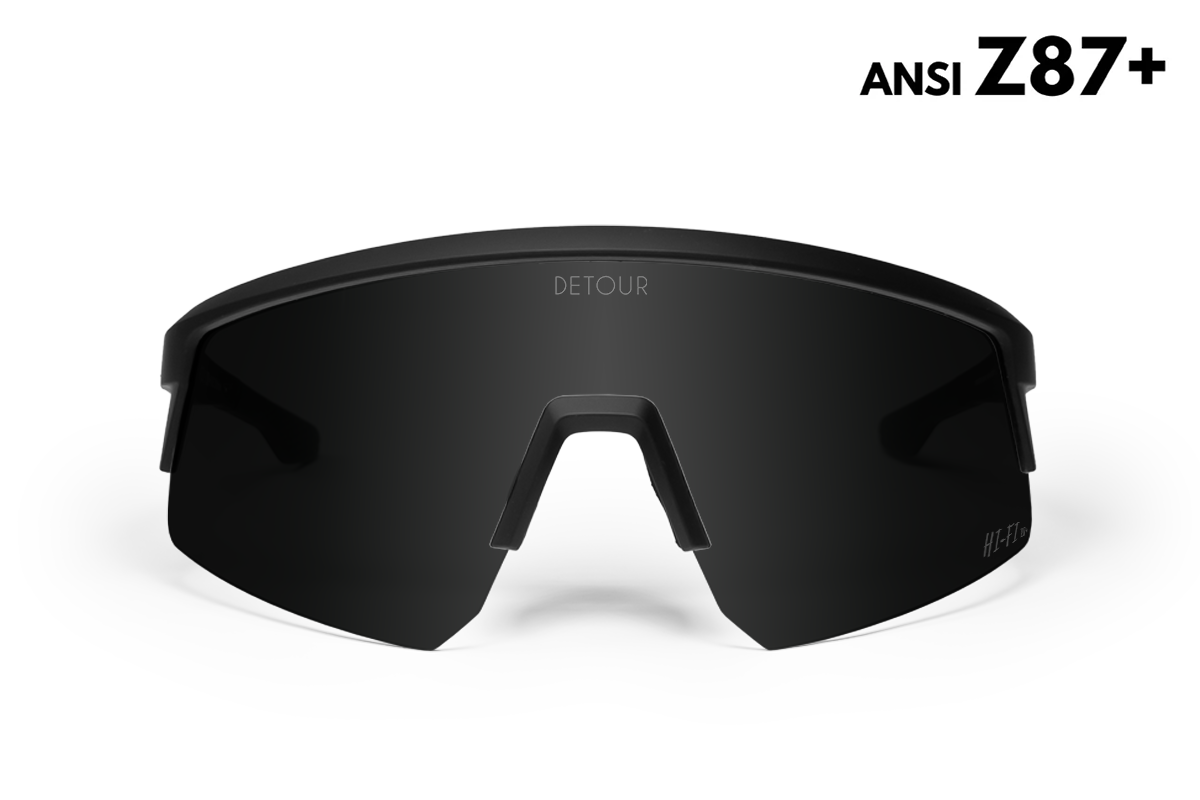 Detour Surge Safety Sunglasses with Matte Black Frame and Jet Black Lens-Safety Glasses USA