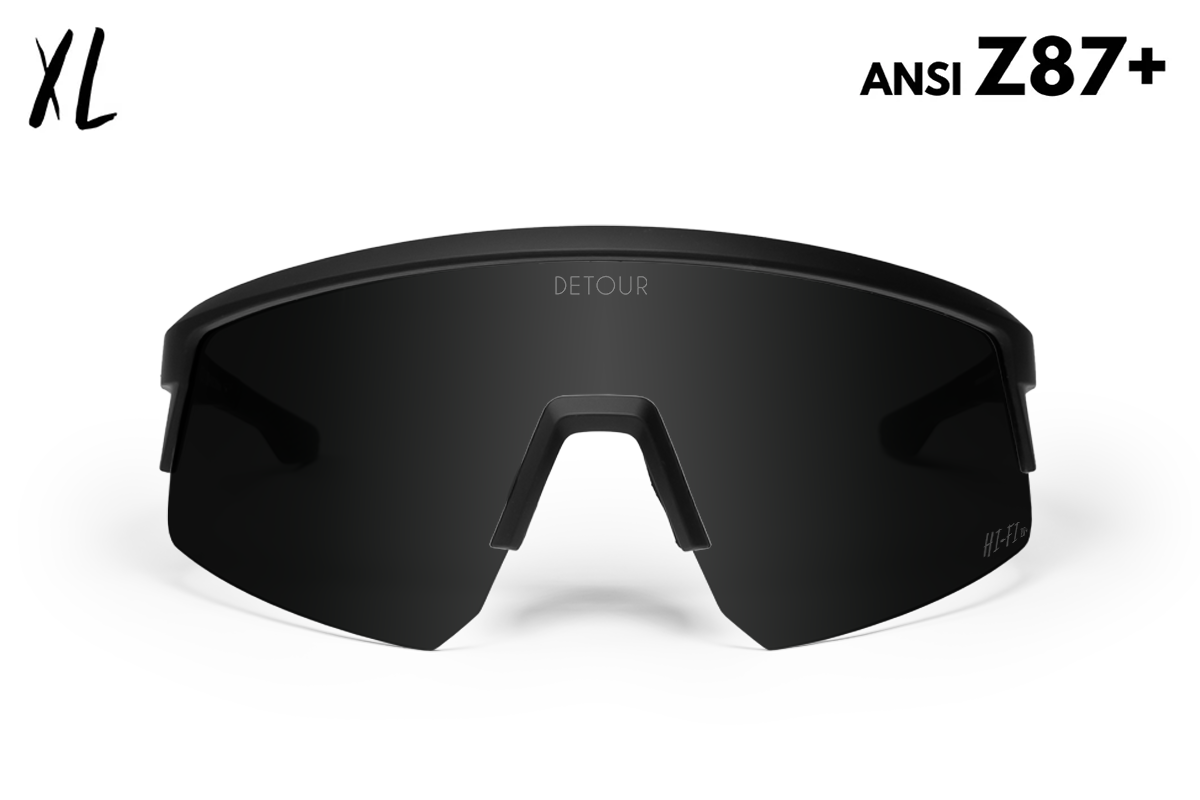 Detour Surge XL Safety Sunglasses with Matte Black Frame and Jet Black Lens-Safety Glasses USA