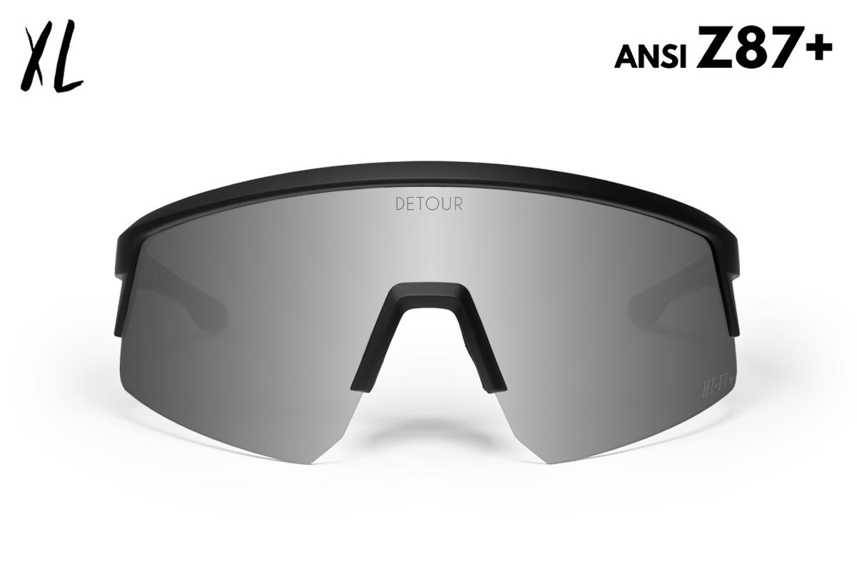 Detour Surge XL Safety Sunglasses with Matte Black Frame and Silver Fox Lens-Safety Glasses USA