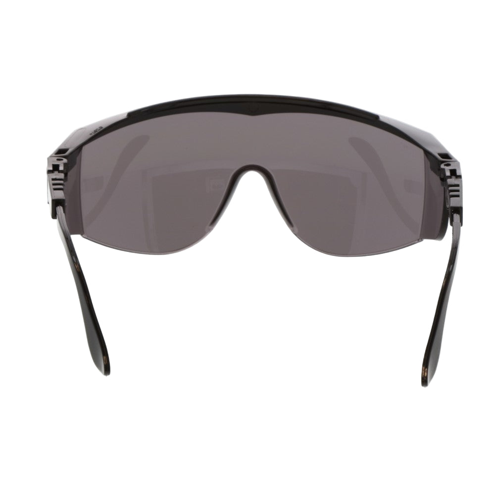 MCR Safety TK1 Safety Glasses Black with Gray Lens Nose Bridge View