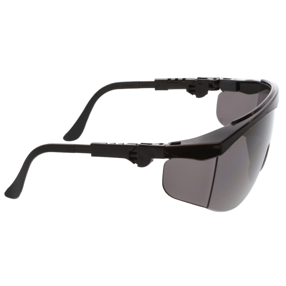 MCR Safety TK1 Safety Glasses Black with Gray Lens Right Temple View