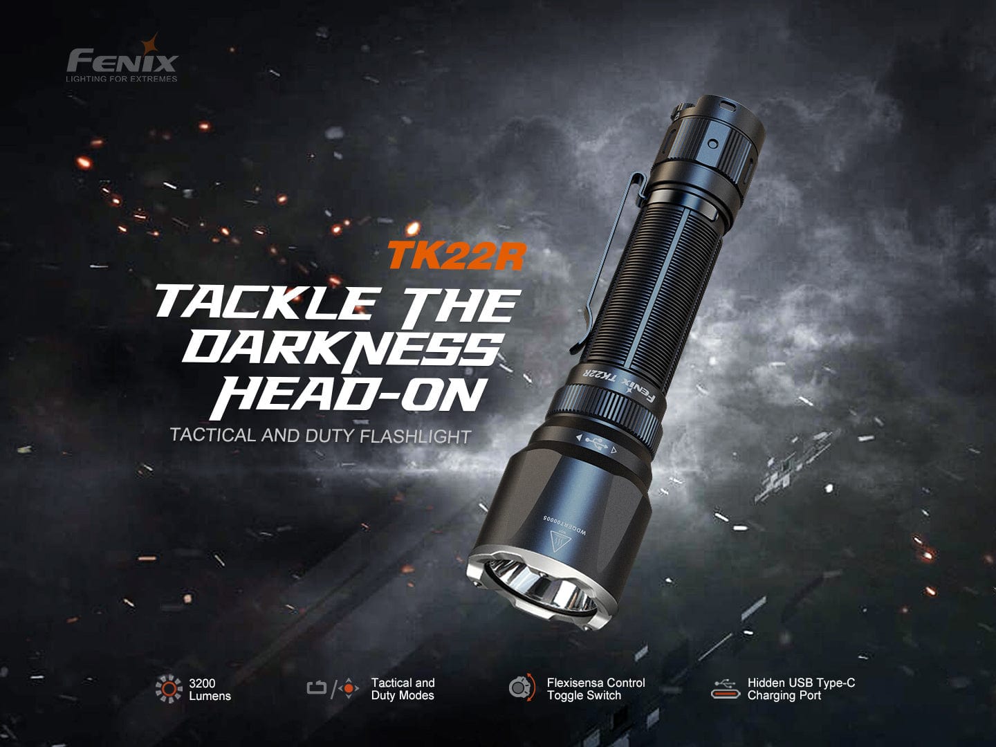 Fenix TK22R Rechargeable Tactical & Duty Flashlight - 3200 Lumens-FX-TK22R-Safety Glasses USA-3
