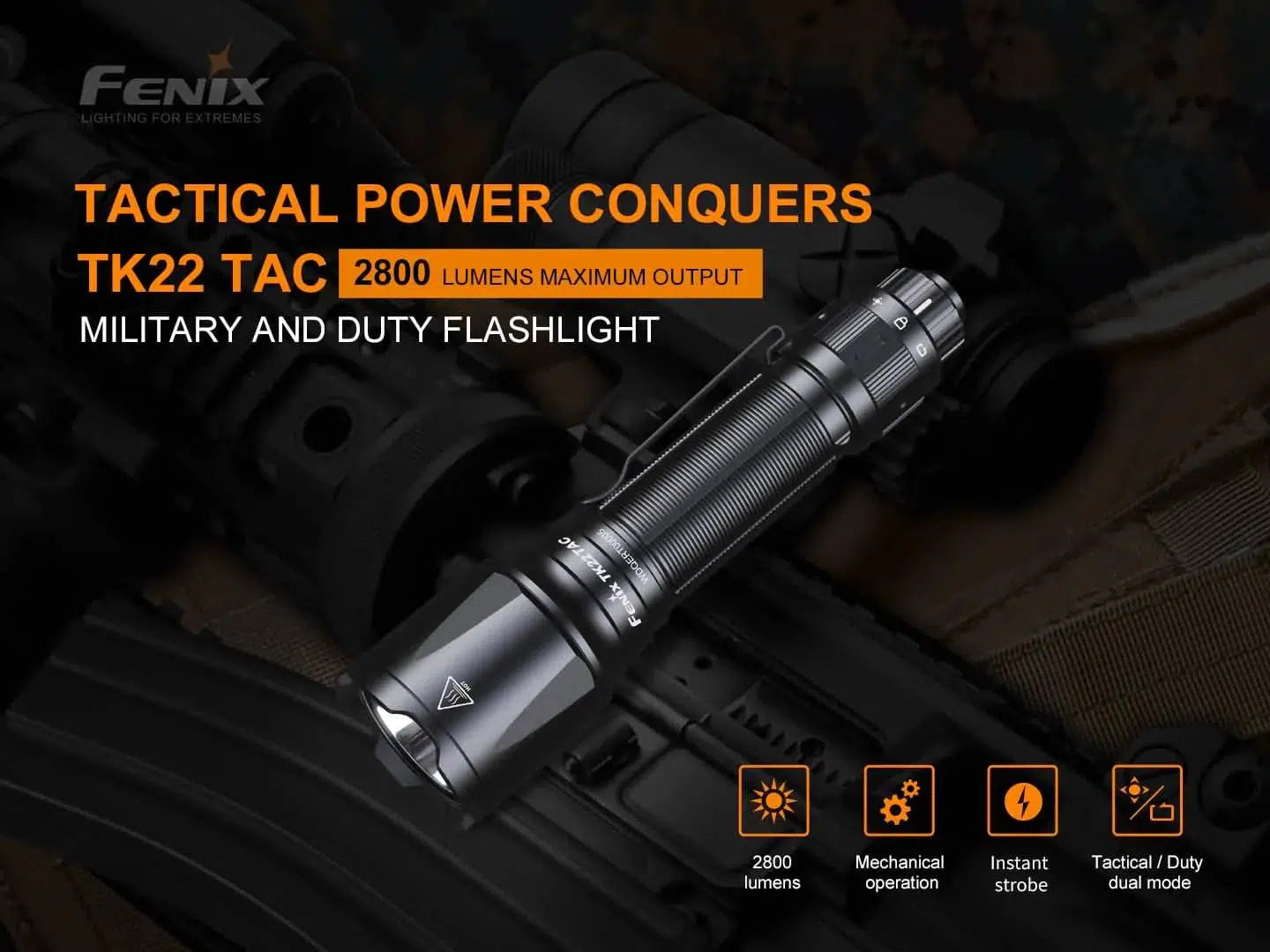 Fenix TK22 TAC Tactical Flashlight - 2800 Lumens-sku-44858656457000-Safety Glasses USA-3
