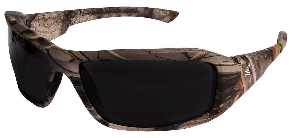Edge Brazeau Safety Glasses Forest Camo with Polarized Smoke Lens