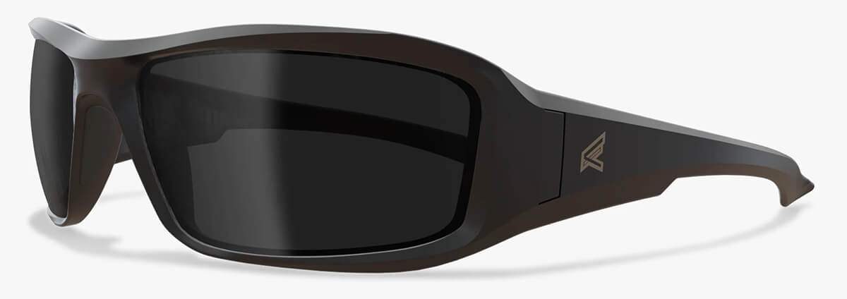Edge Brazeau Safety Glasses Matte Black with Polarized Smoke Vapor Shield Lens