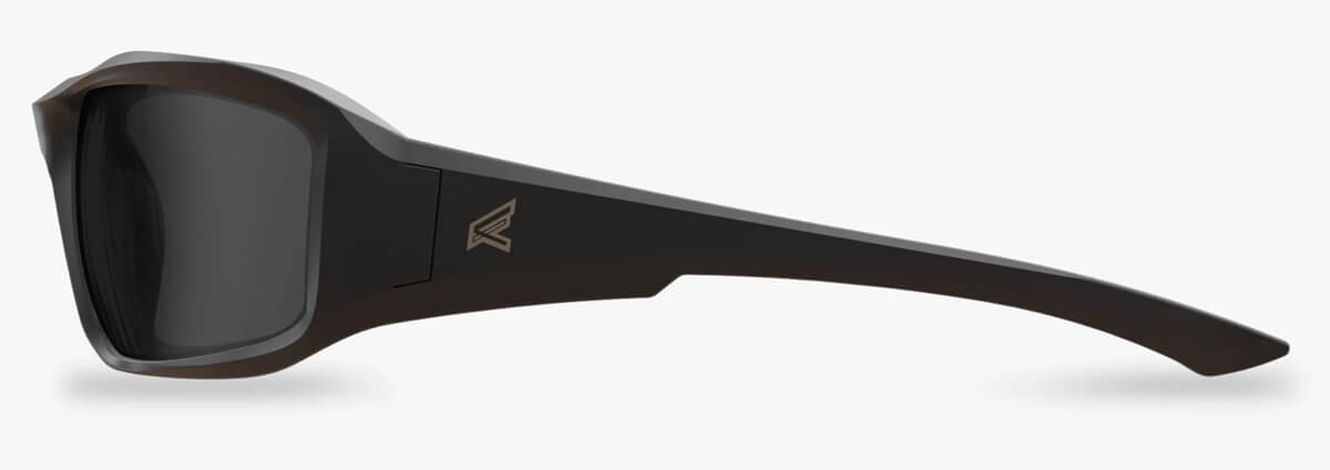 Edge Brazeau Safety Glasses Matte Black with Polarized Smoke Vapor Shield Lens