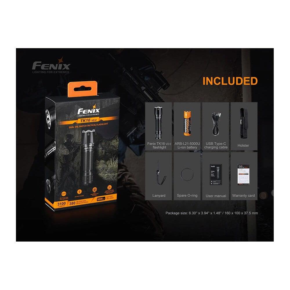 Fenix TK16 V2.0 Tactical Flashlight - 3100 Lumens--Safety Glasses USA-15