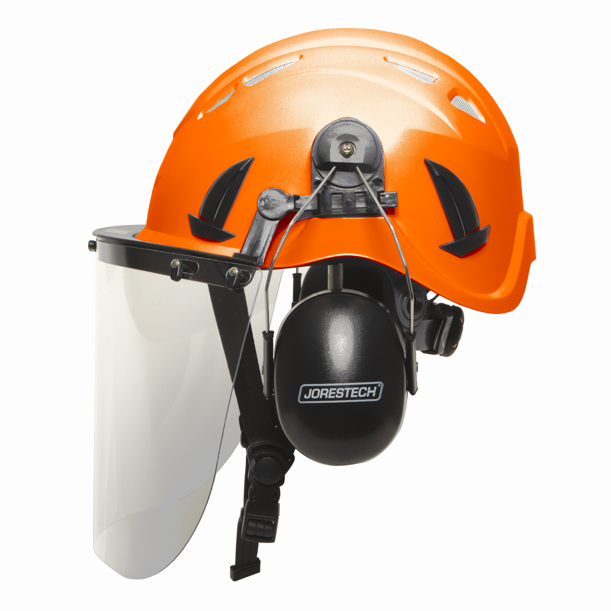 Jorestech Safety Helmet System with Polycarbonate Face Shield and Earmuffs