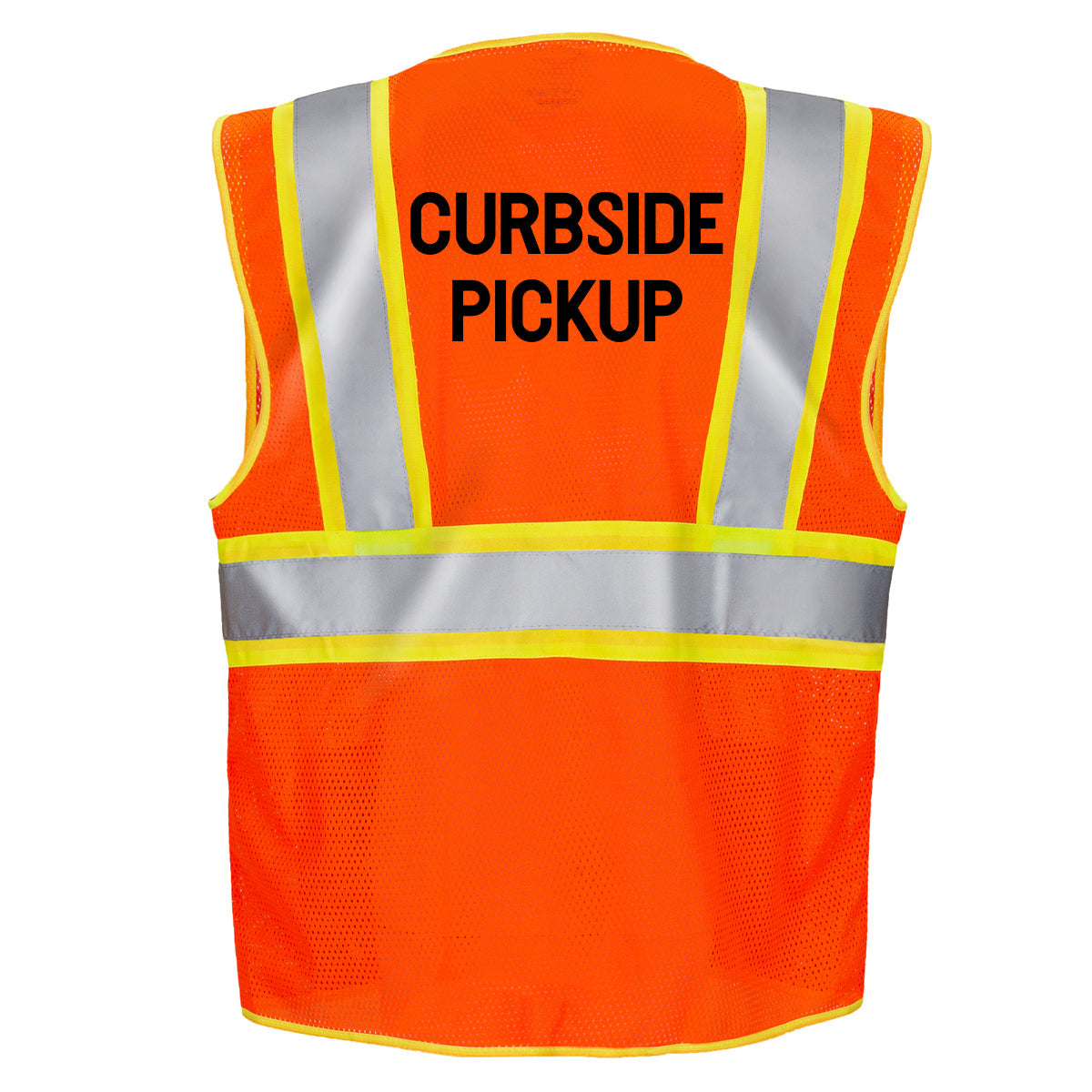 Jorestech Printed Hi-Vis Two-Toned Mesh Safety Vest with 2” Reflective Strips and Pockets - Orange