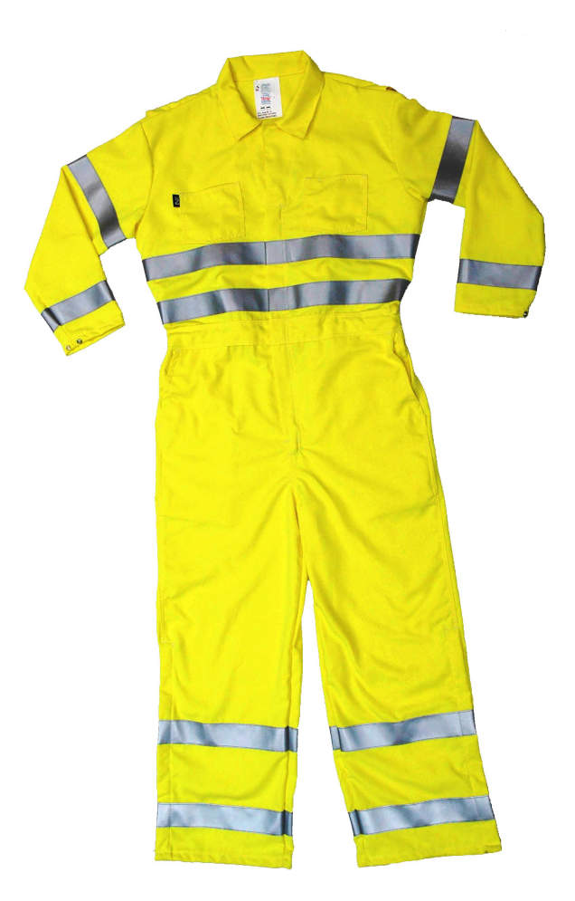 Neese VM7CA3FY Type R Class 3 Flame-Resistant Modacrylic High-Visibility Coverall--Safety Glasses USA-3