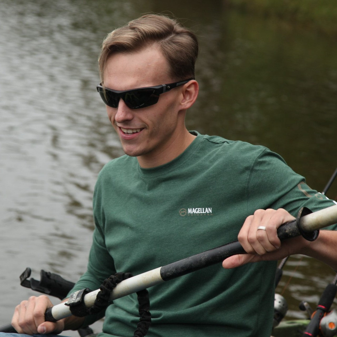 Venture Gear Tensaw Safety Sunglasses worn outdoors