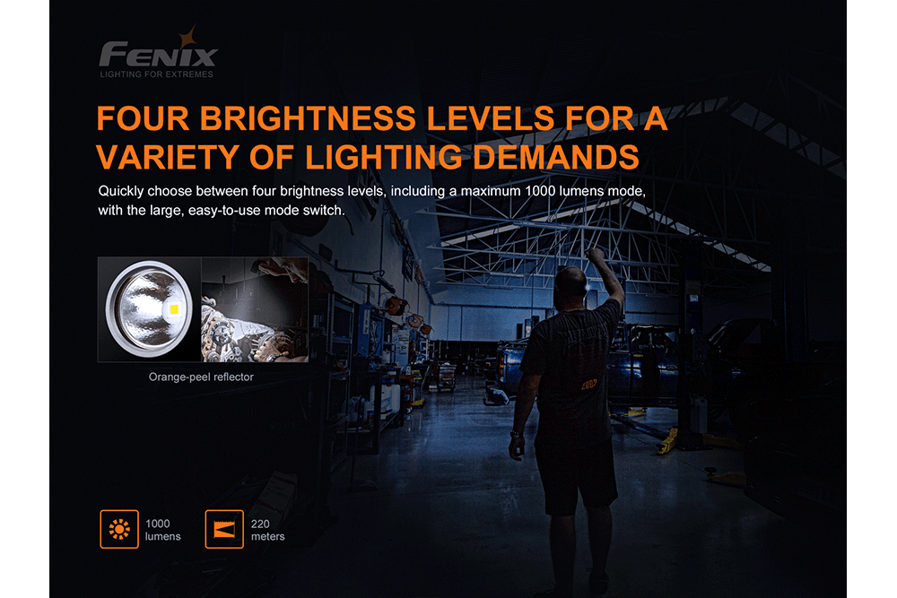 Fenix WT25R Adjustable Head LED Flashlight - 1000 Lumens-sku-44858604716328-Safety Glasses USA-14