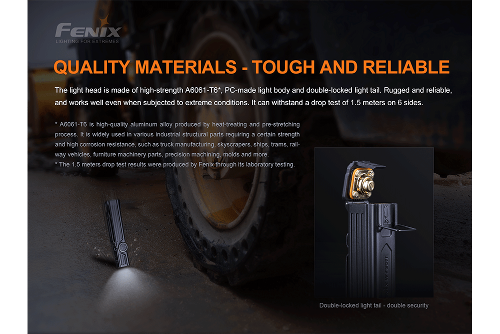 Fenix WT25R Adjustable Head LED Flashlight - 1000 Lumens-sku-44858604716328-Safety Glasses USA-16